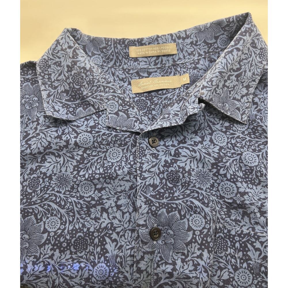 Daniel‎ Cremieux Men’s Medium Blue Floral Short Sleeve Button Down Shirt